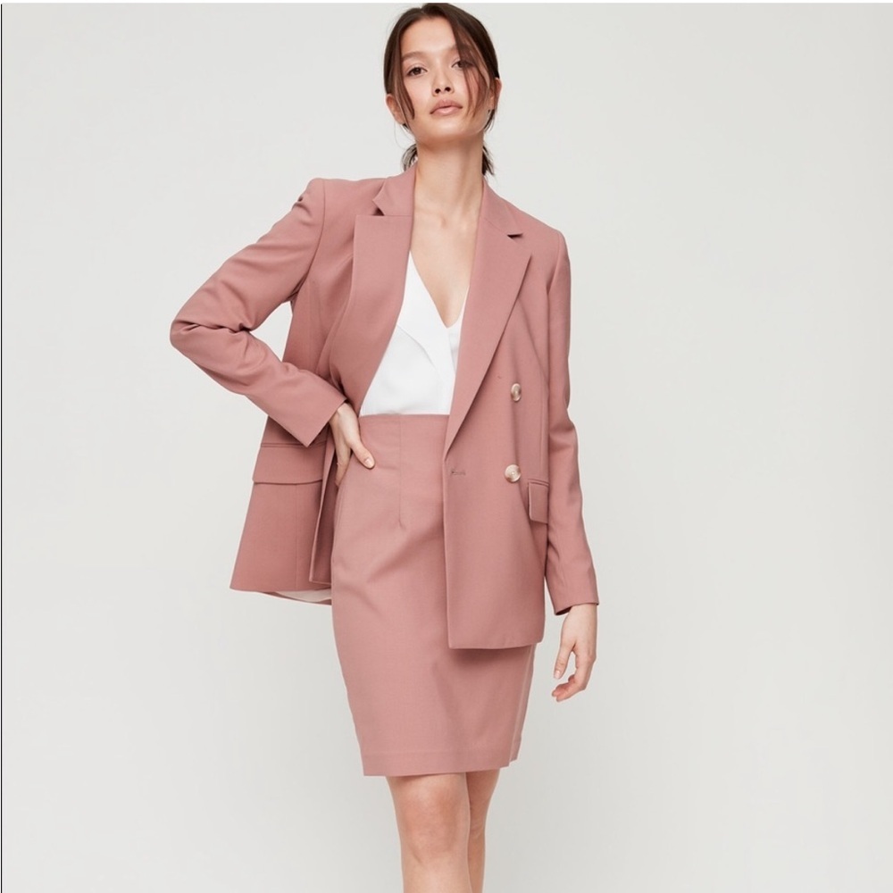 Babaton | Leonard Blazer Jacket Size 4 Dusty Pink Aritzia